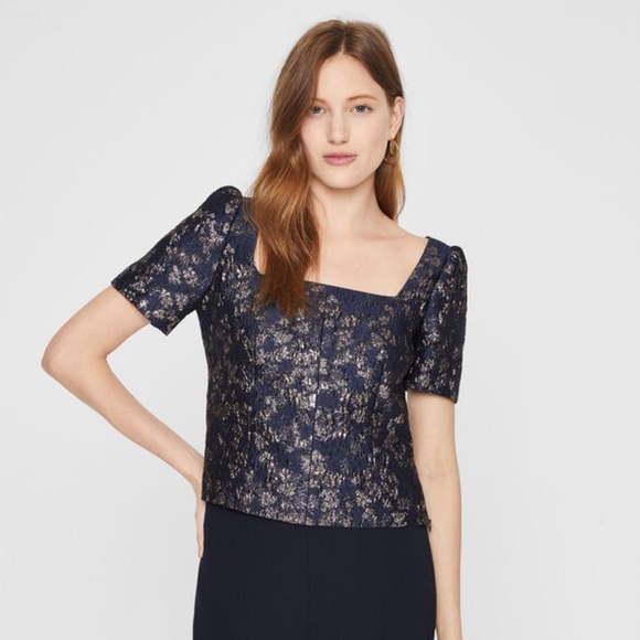 Club Monaco Tops - NWOT Brocade Puff Sleeve Blouse